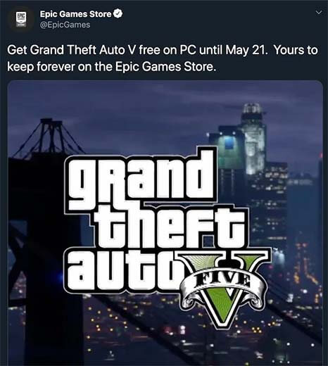 GTA V Coming to Epic Games Store Free