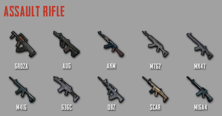 PUBG Mobile: Gun Guide: Assault Rifles