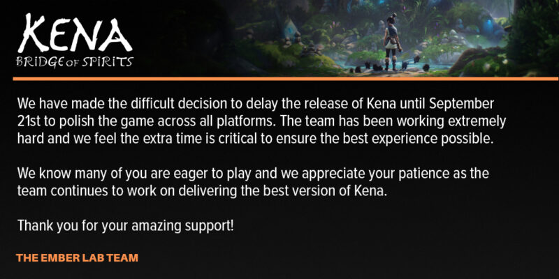 Kena: Bridge of Spirits Delayed