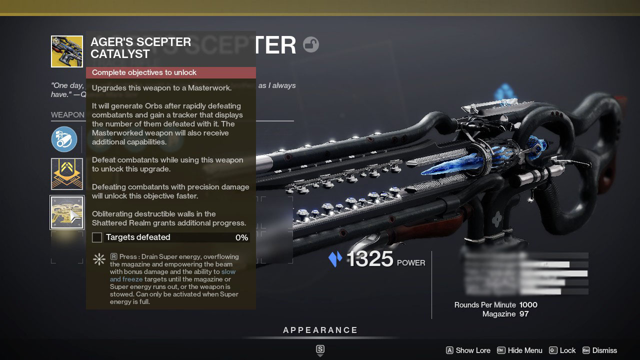 Destiny 2 How To Unlock Ager's Scepter Exotic Catalyst Guide