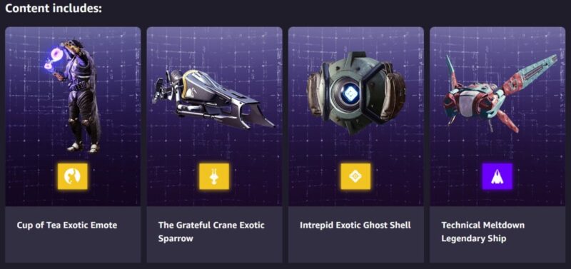 Destiny 2 Prime Gaming Rewards Catching Rays Exotic Bundle