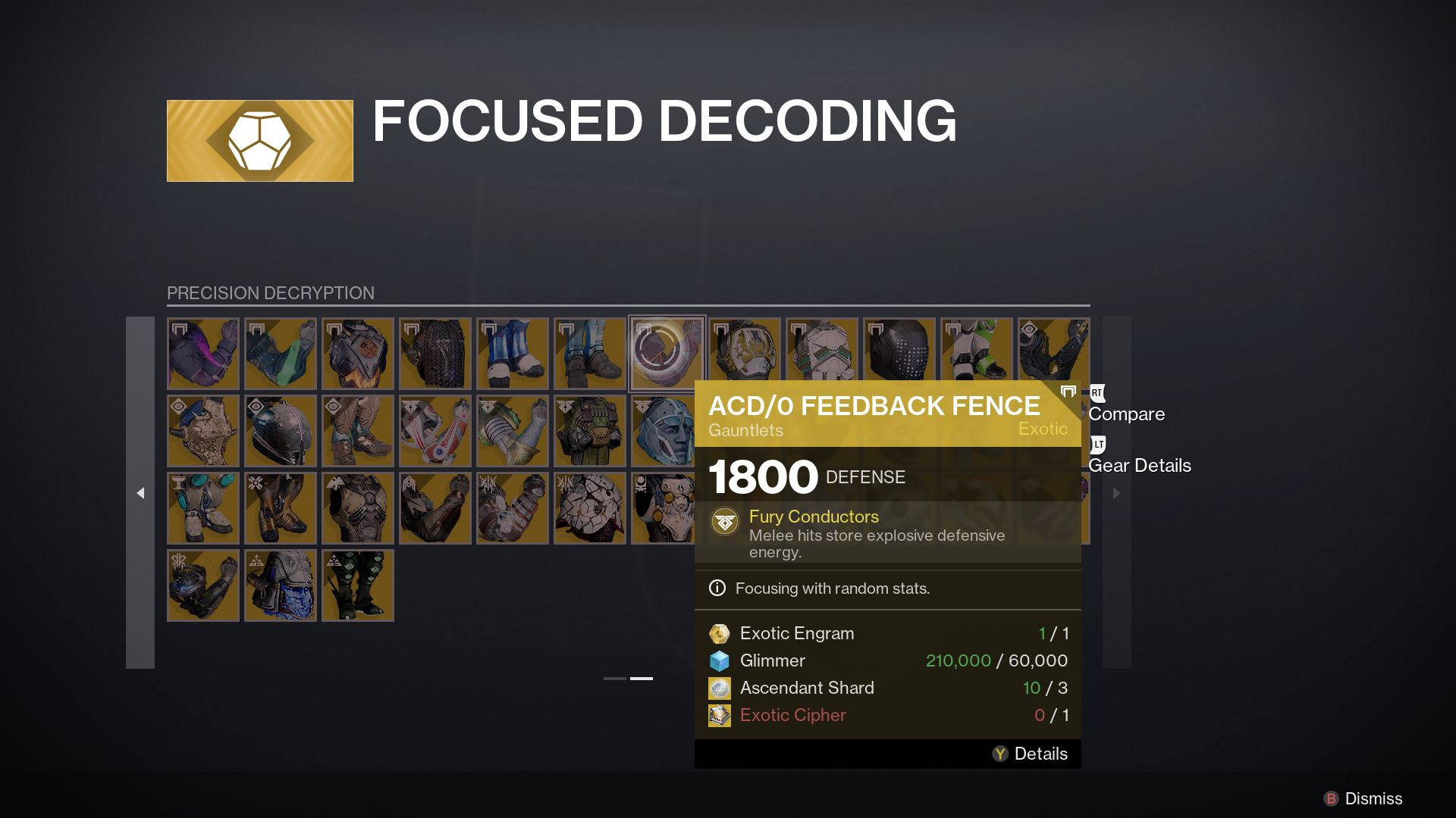 Players will soon be able to Focus Exotic Armor in Destiny 2 Precision Decryption
