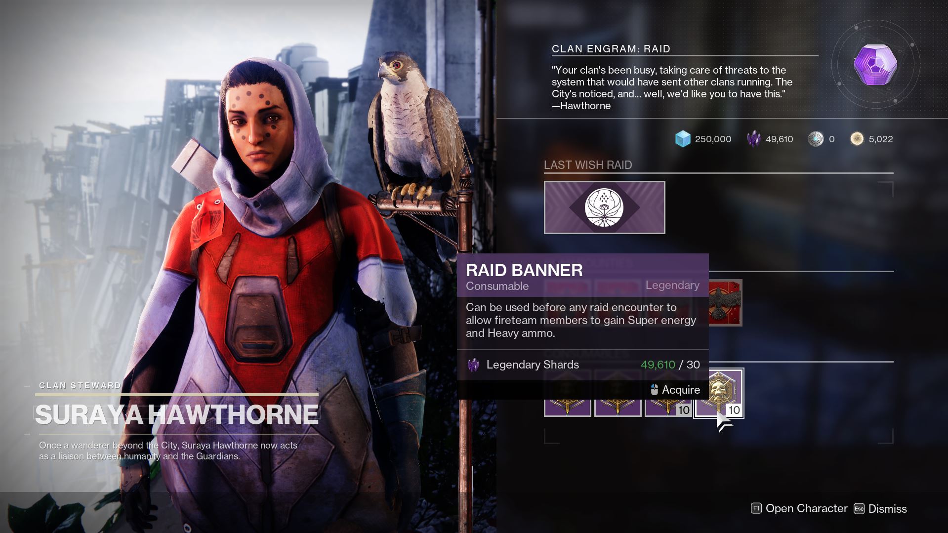 destiny 2 raid banner suraya hawthorne clan vendor