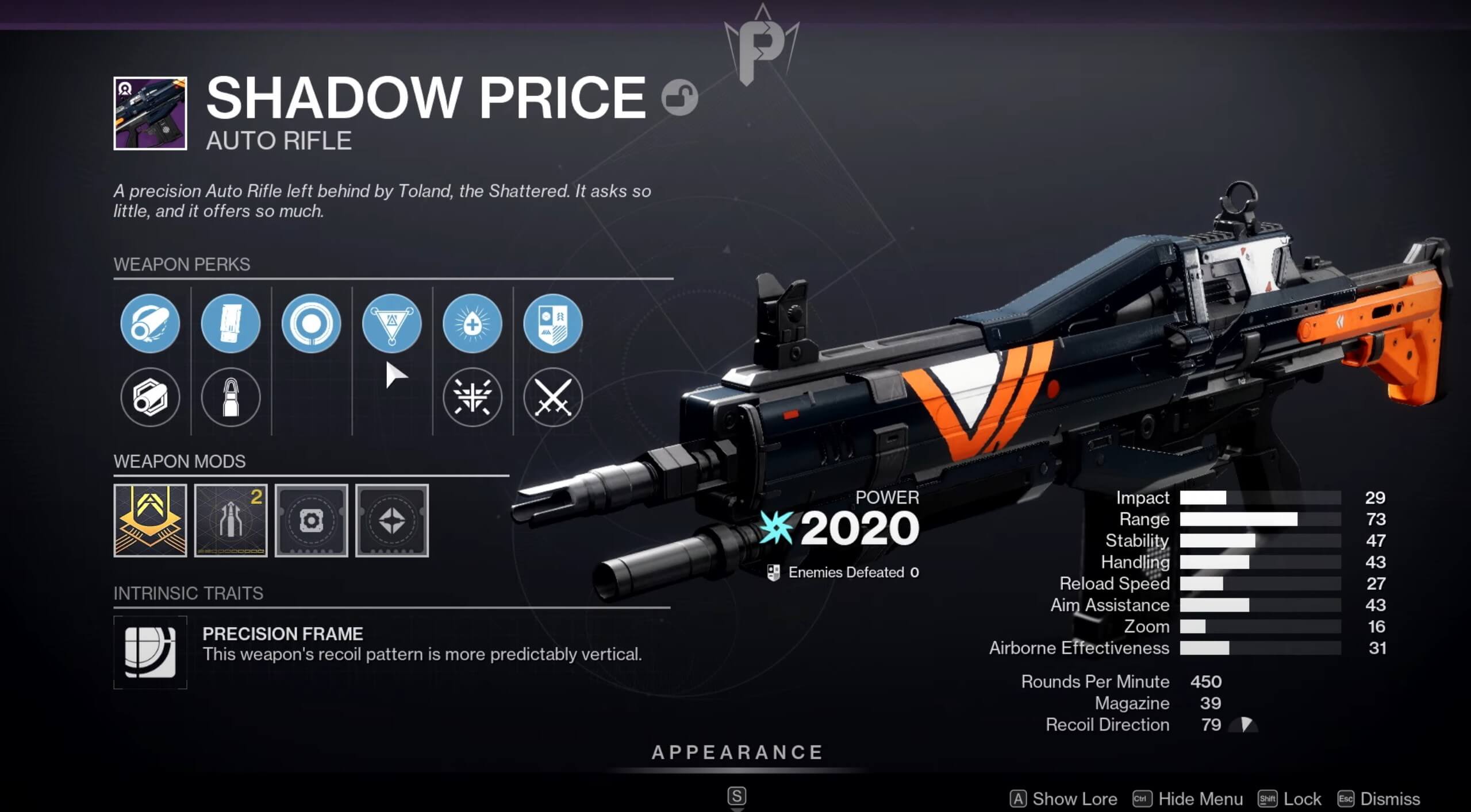 Destiny 2 The Final Shape Shadow Price Perks