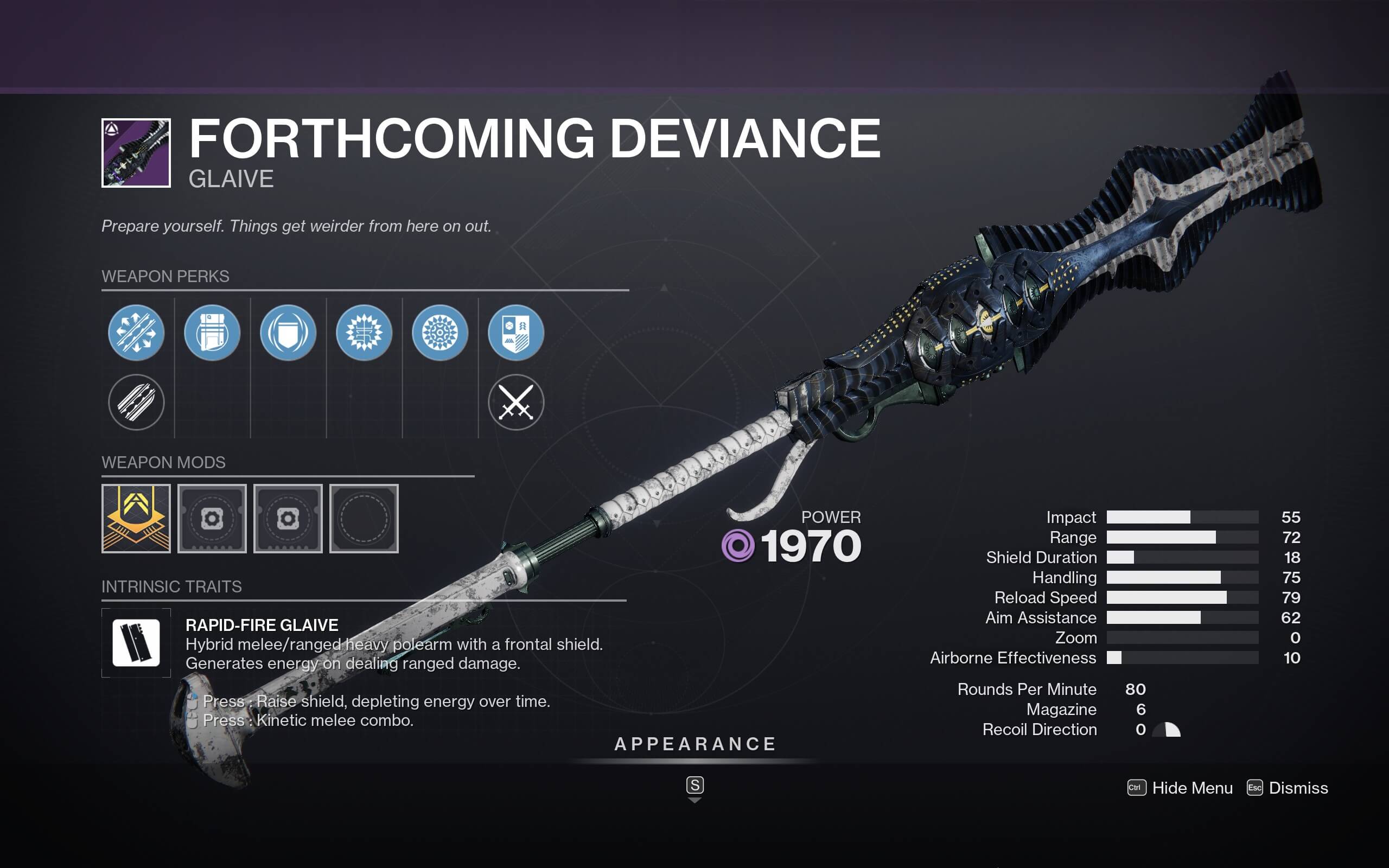 Forthcoming Deviance - Perks and Stats