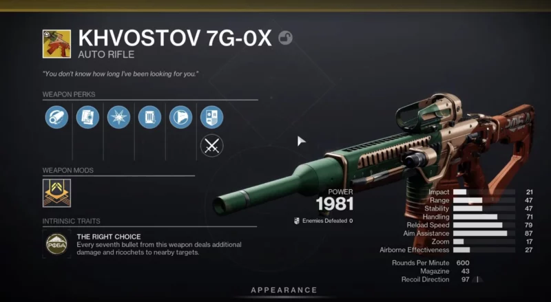 How To Get Khvostov 7G-0X Exotic Auto Rifle In Destiny 2 - Complete Guide