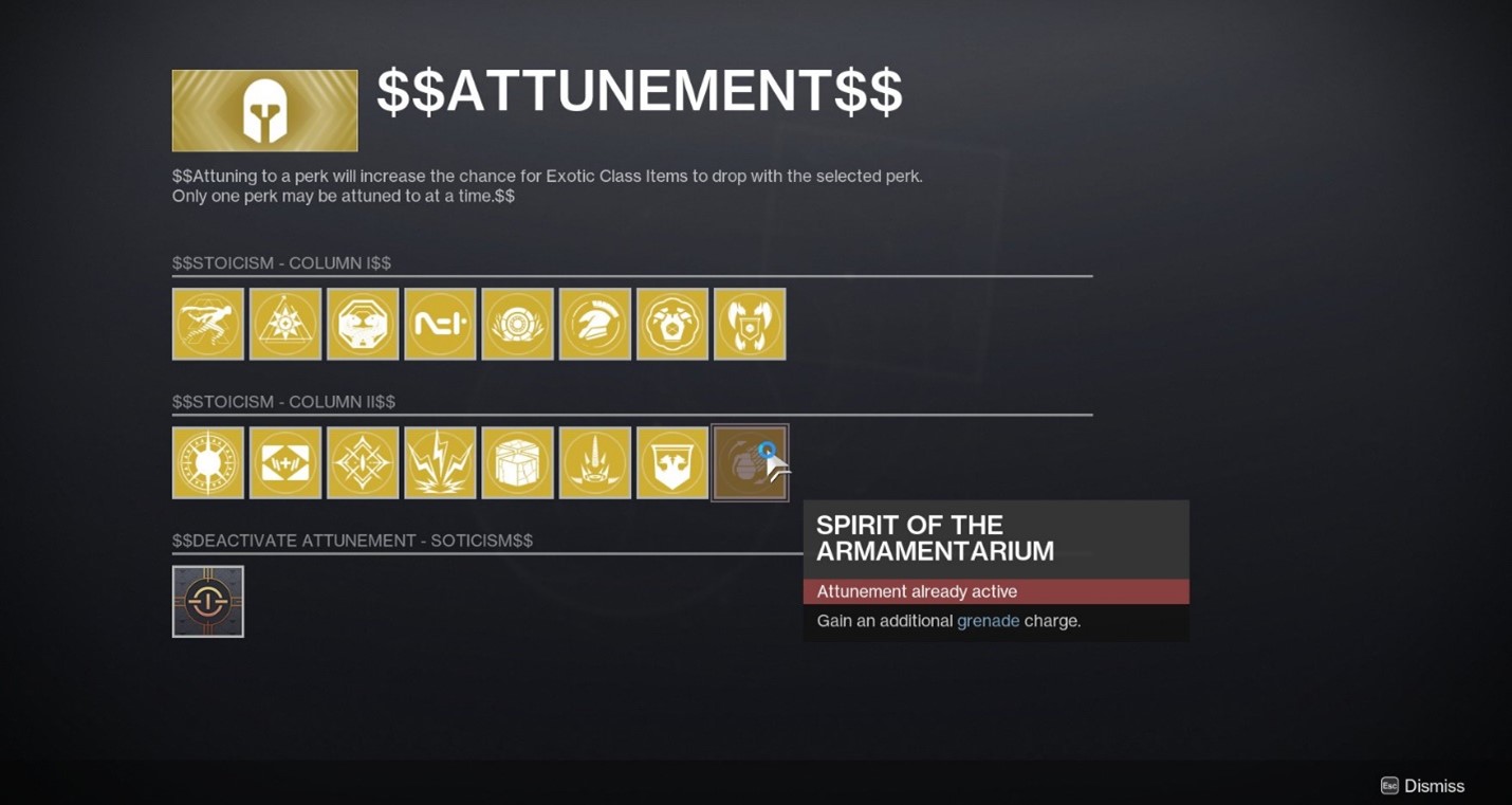 destiny 2 exotic class item attunement