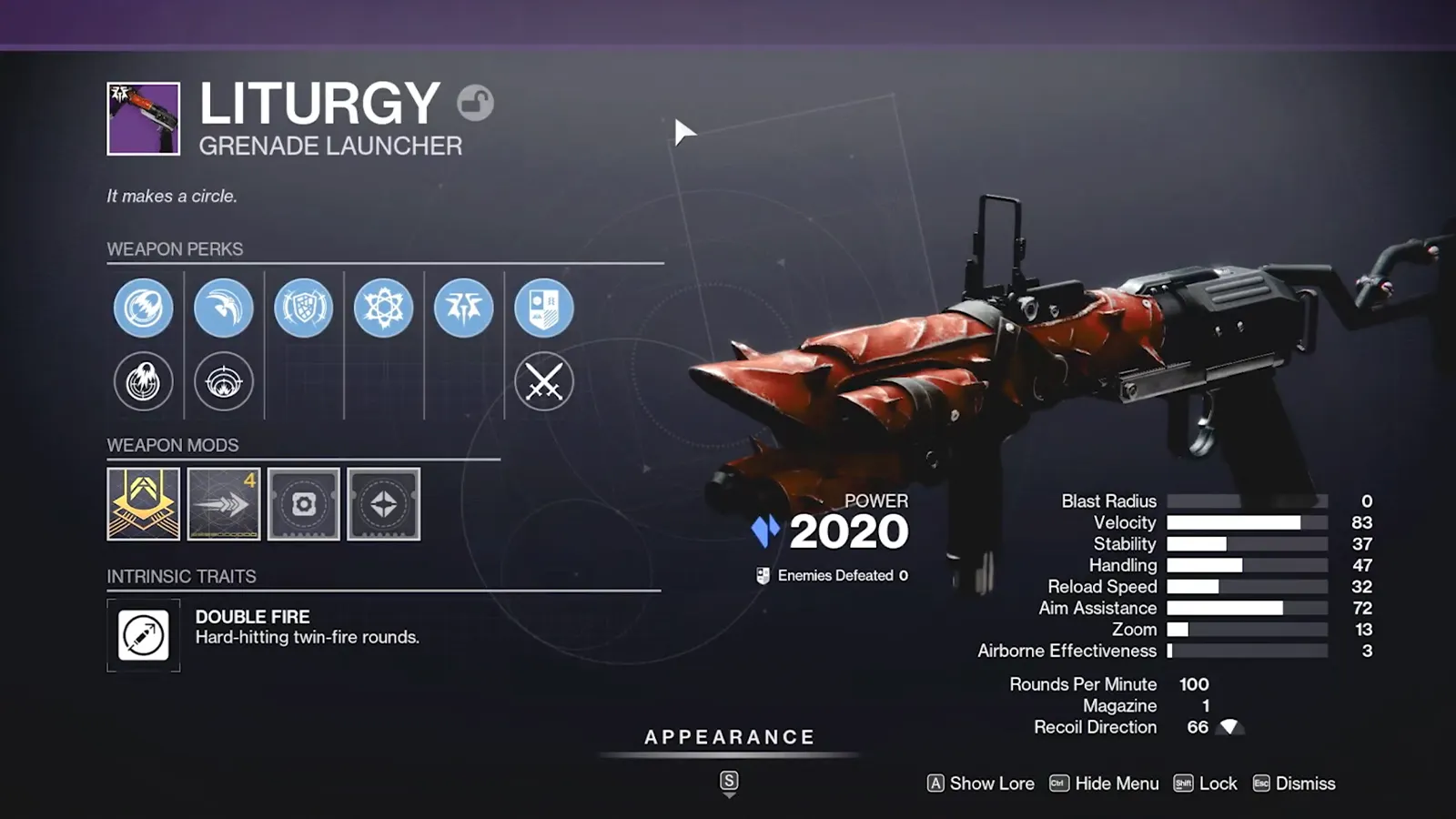 Destiny 2 Liturgy – Grenade Launcher 