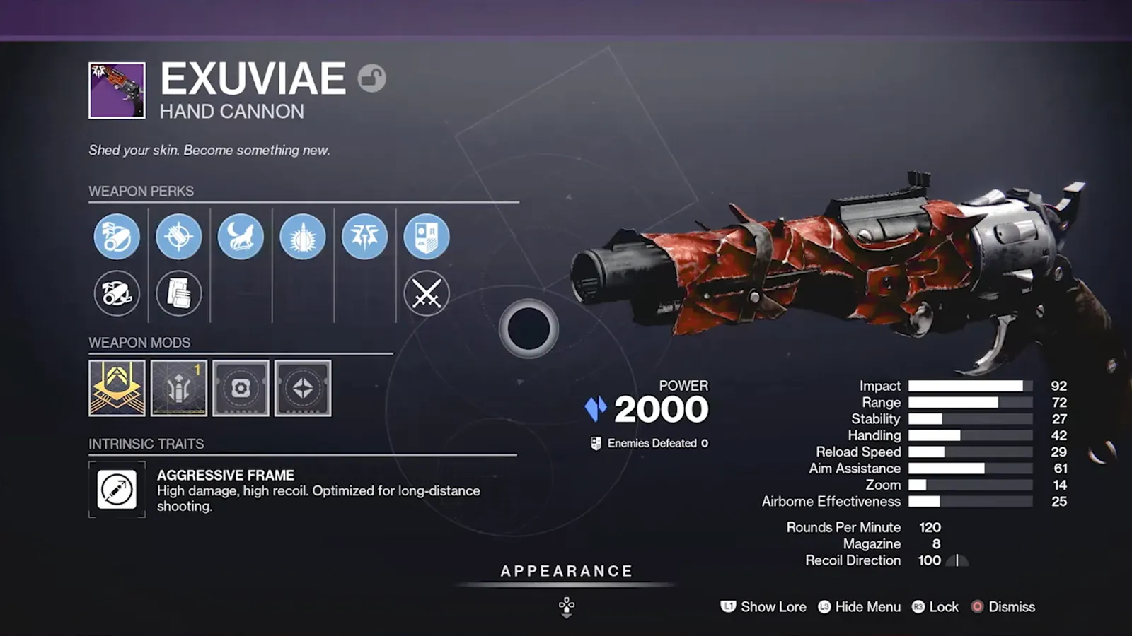 Destiny 2 Exuviae – Hand Cannon