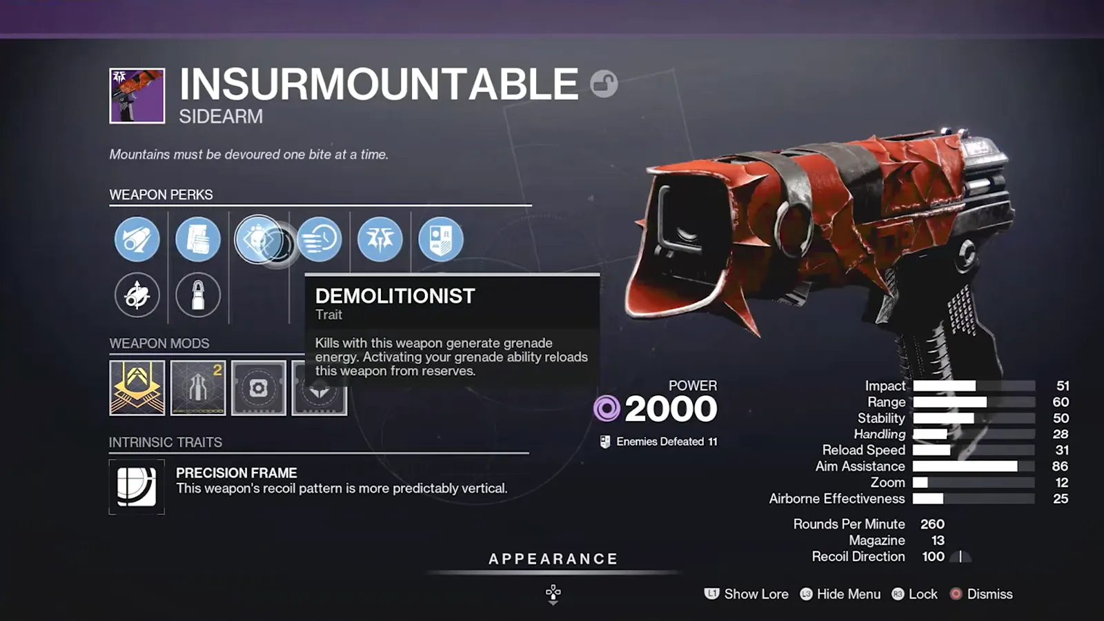 Destiny 2 Insurmountable –  Sidearm