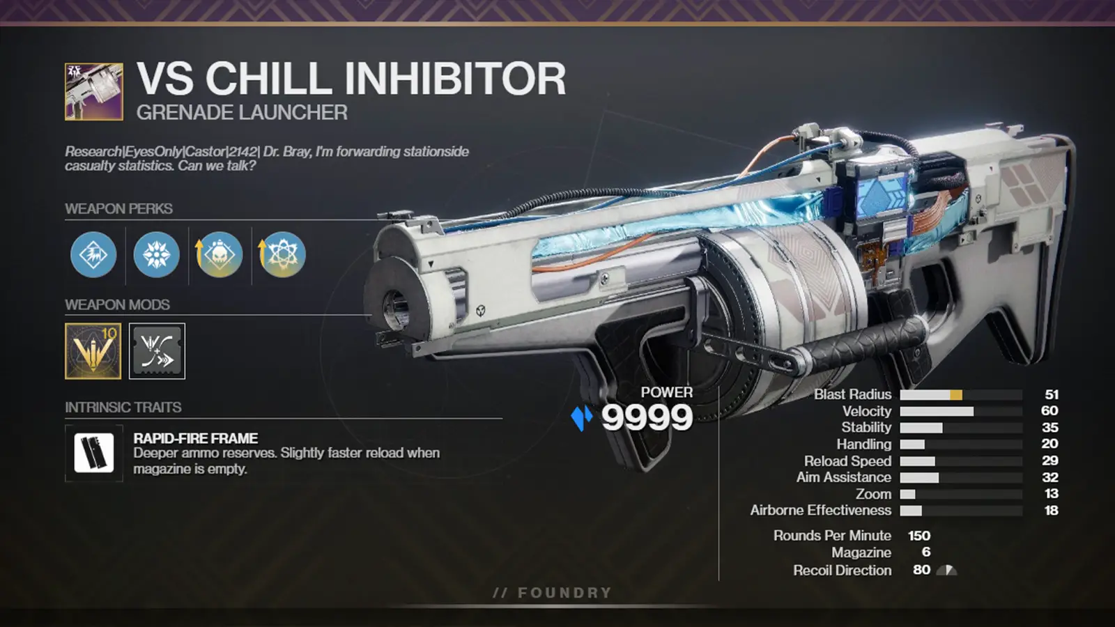 Destiny 2 VS Chill Inhibitor God Rolls, Stats, How to Get Guide