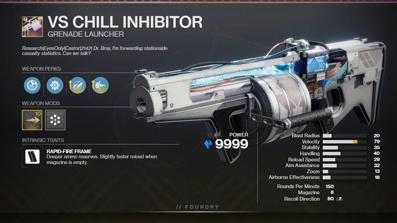 Destiny 2 VS Chill Inhibitor God Rolls, Stats, How to Get Guide