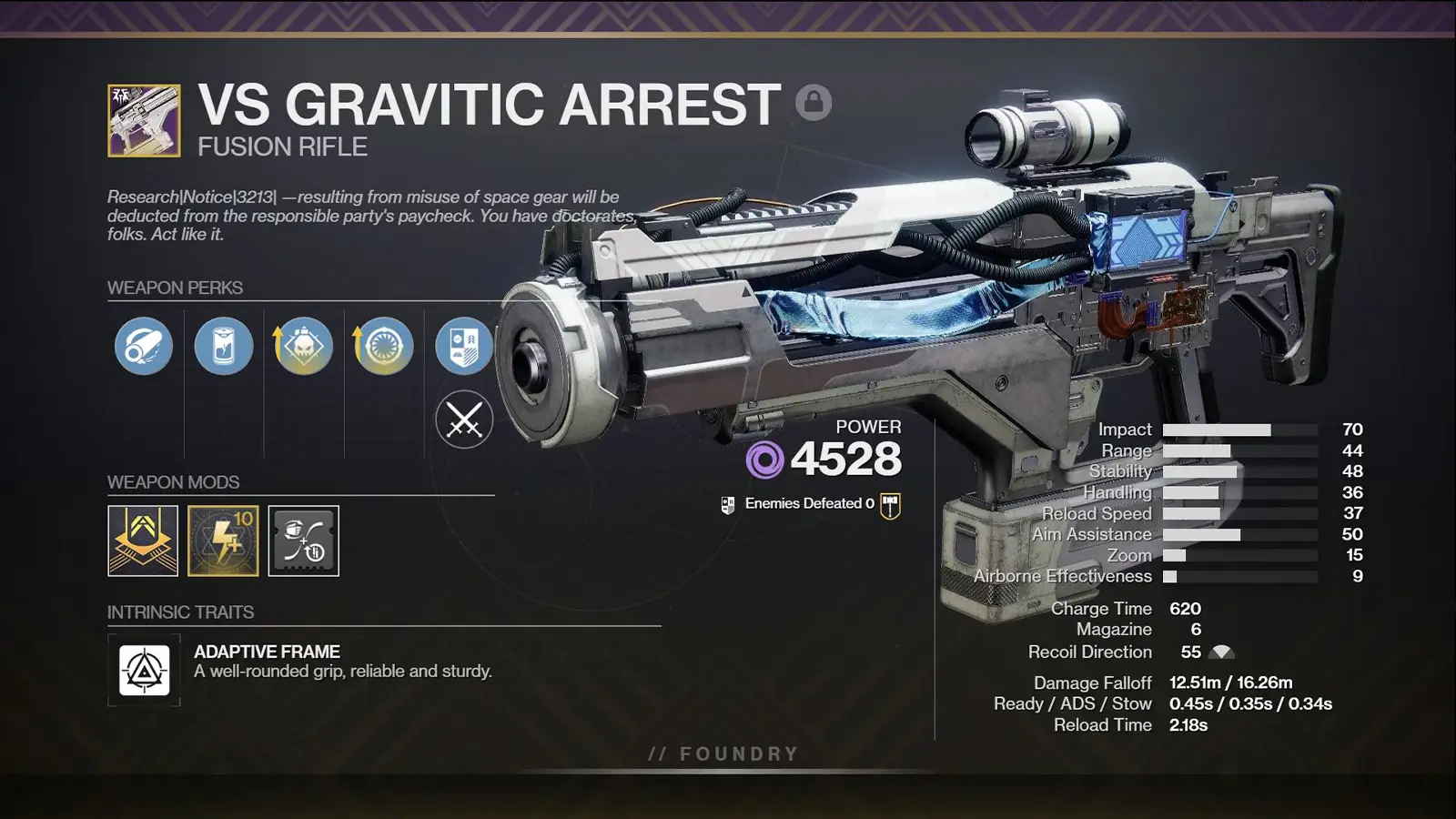 Destiny 2 VS Gravitic Arrest God Rolls, Stats, How to Get Guide