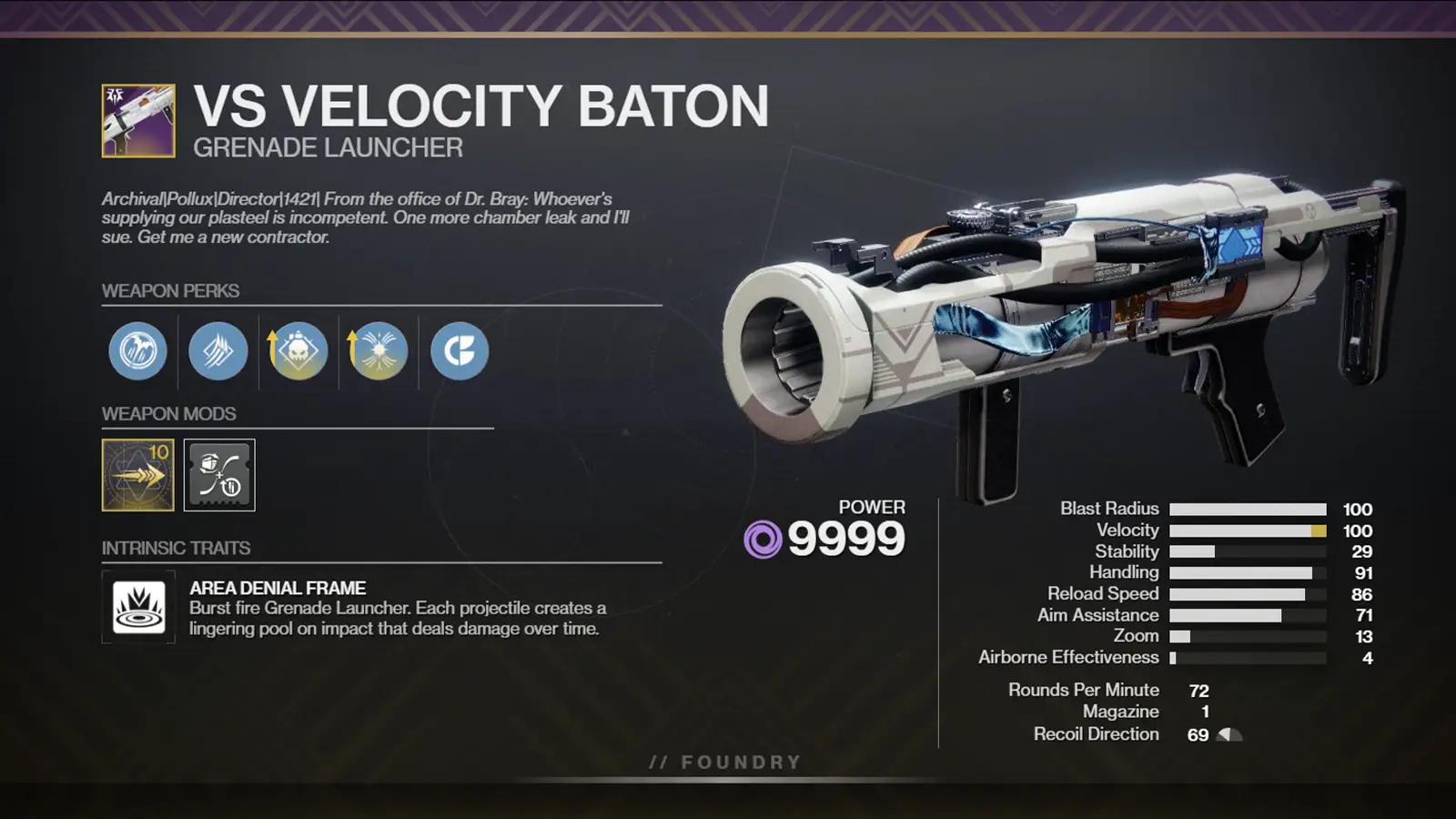 Destiny 2 VS Velocity Baton God Rolls, Stats, How to Get Guide