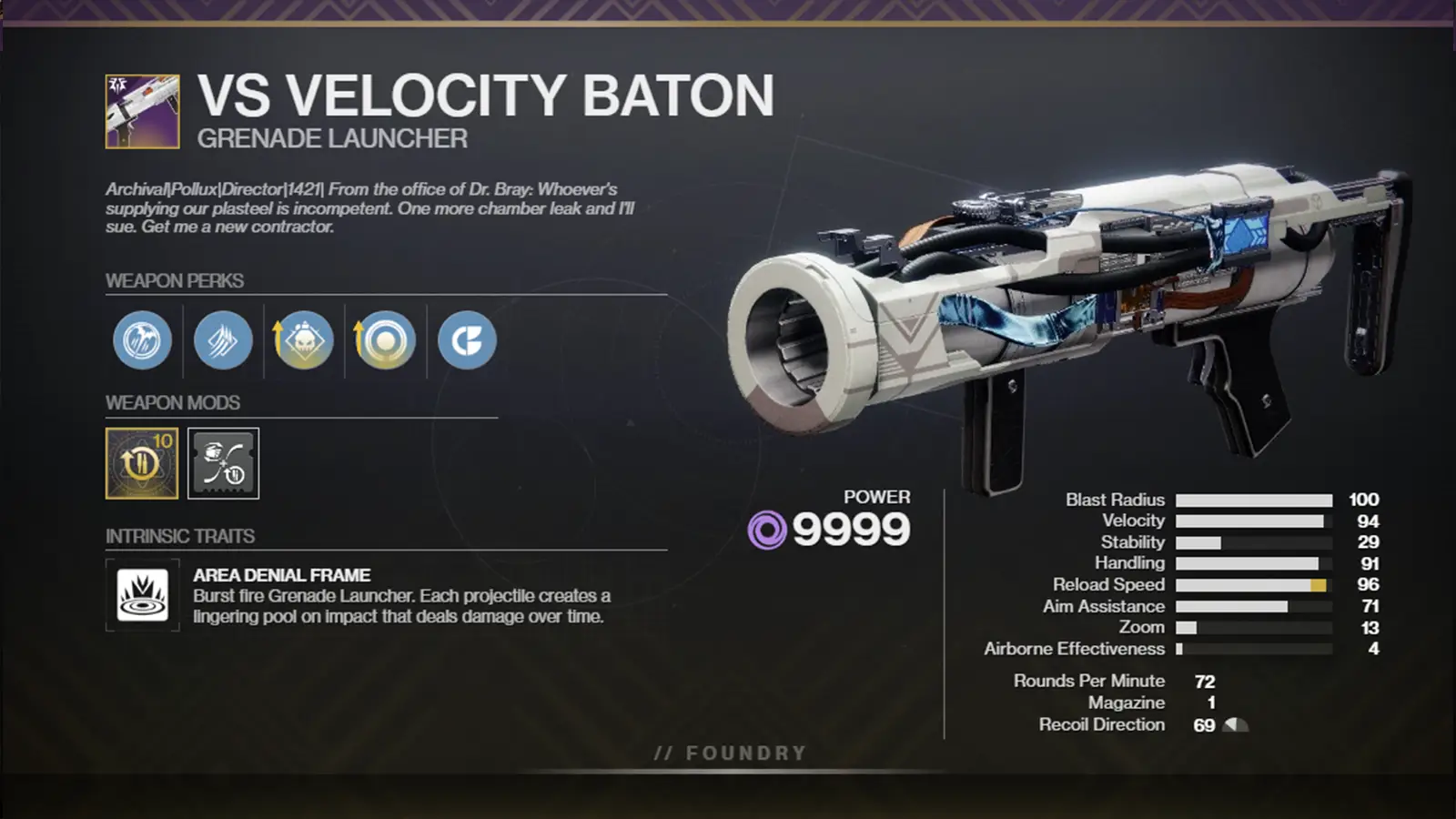 Destiny 2 VS Velocity Baton God Rolls, Stats, How to Get Guide