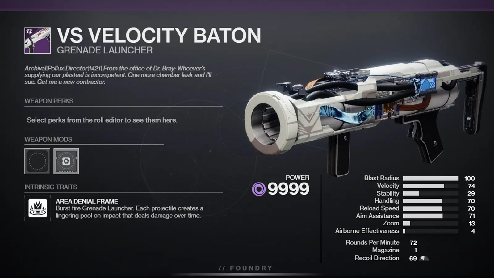 Destiny 2 VS Velocity Baton God Rolls, Stats, How to Get Guide