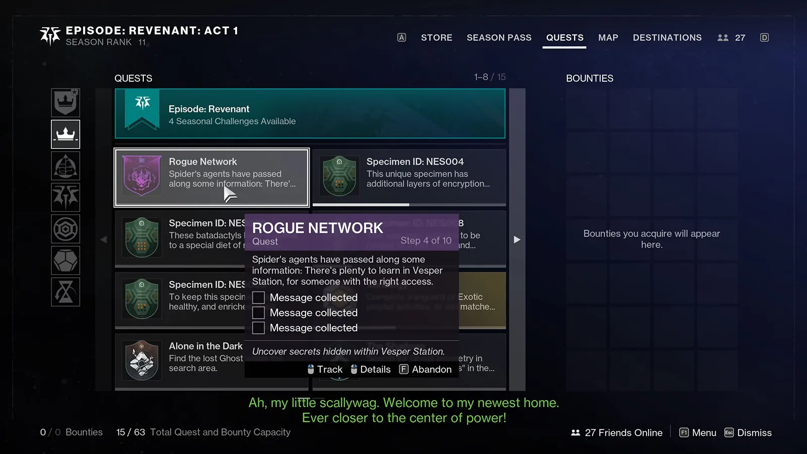 Destiny 2 Vesper's Host Rogue Network Quest: How To Get Dungeon Class Item Armor?