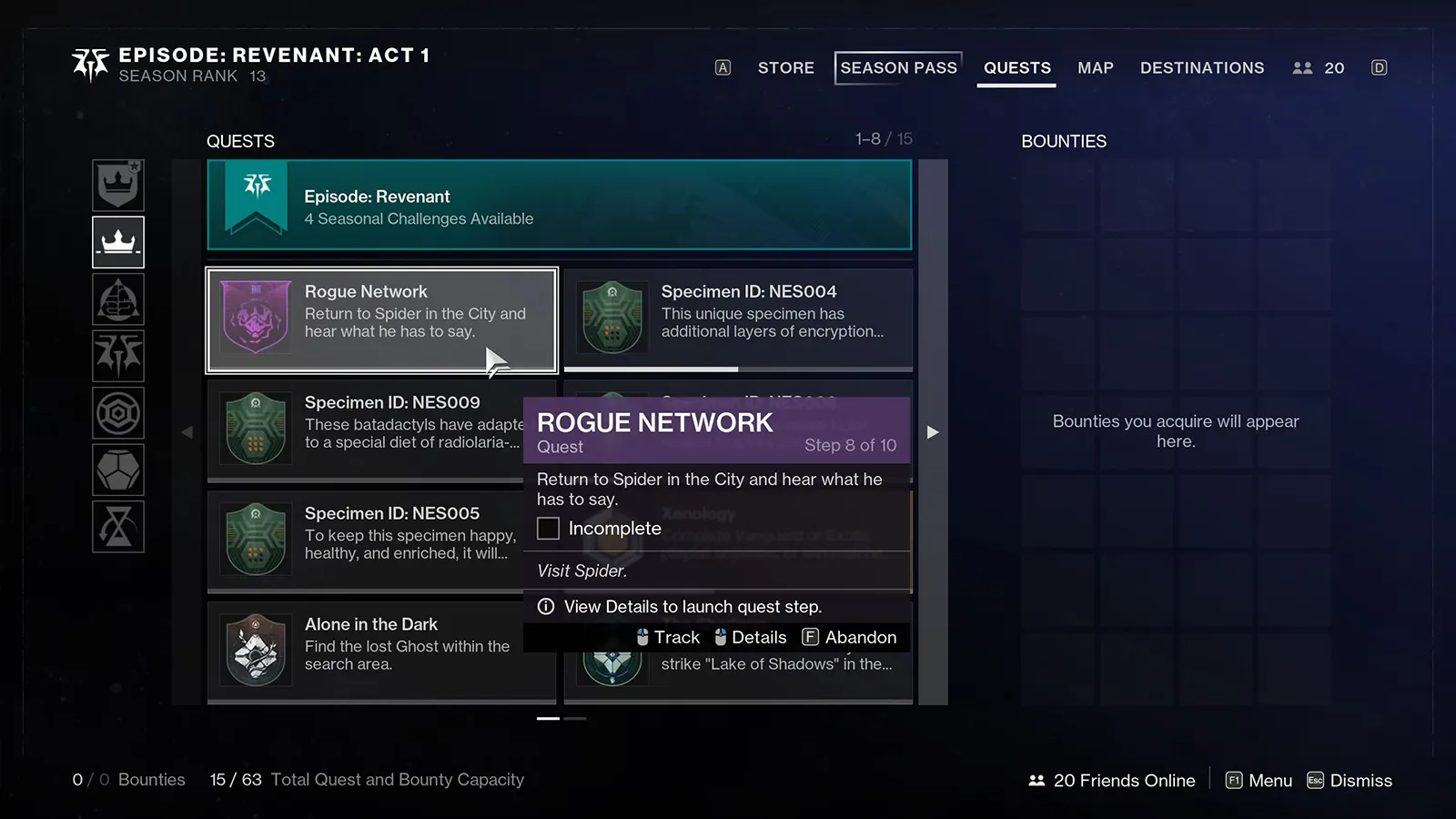 Destiny 2 Vesper's Host Rogue Network Quest: How To Get Dungeon Class Item Armor?