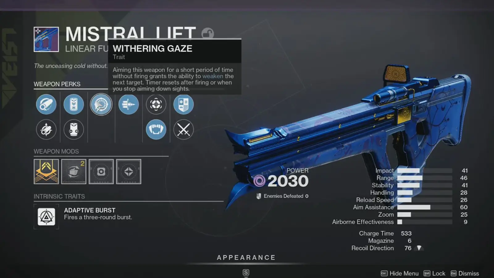 The Dawning 2024 Weapon: Mistral Lift