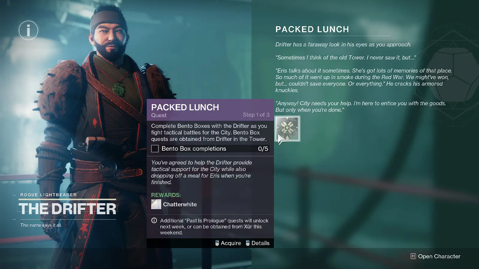 Destiny 2 Packed Lunch Quest: How To Get Chatterwhite Shader - Complete Guide