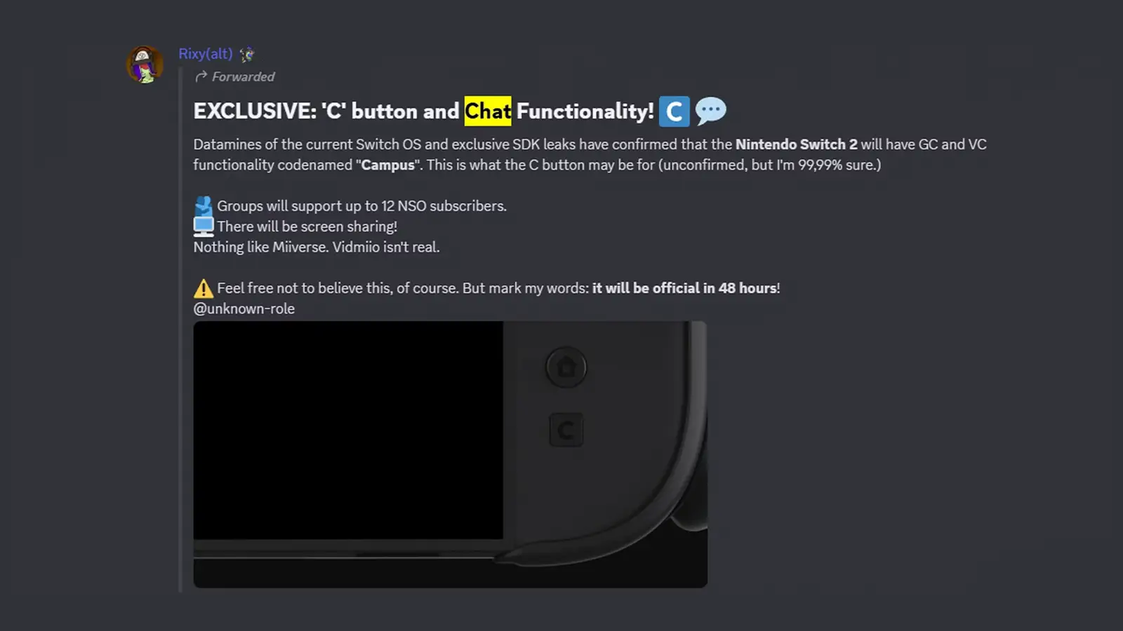 Nintendo Switch 2 Datamine Leak Teases Mysterious "C" Button Functionality On New Joy-Cons