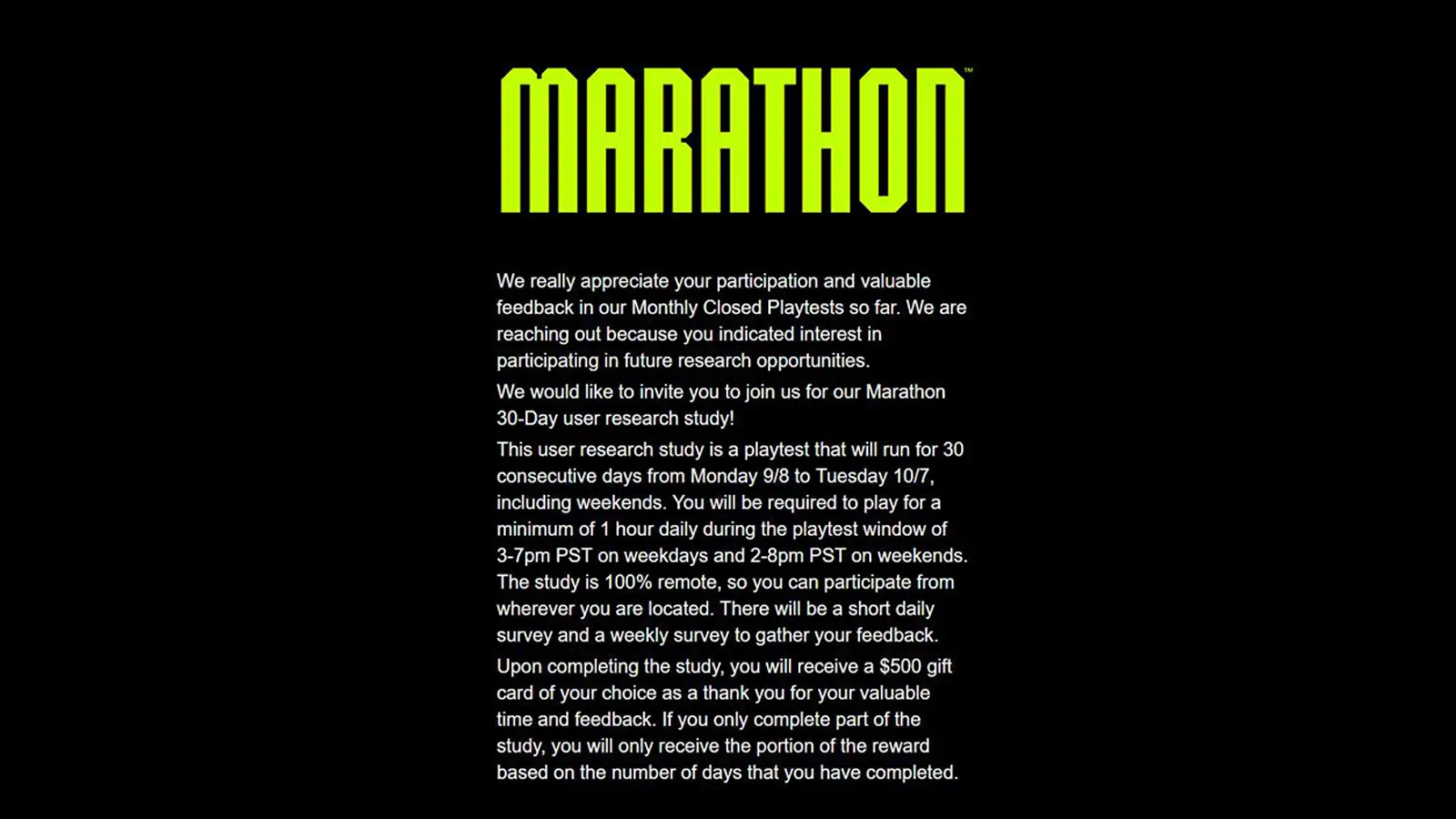 Bungie’s Marathon Is Getting Its Longest Playtest Yet, 30 Days