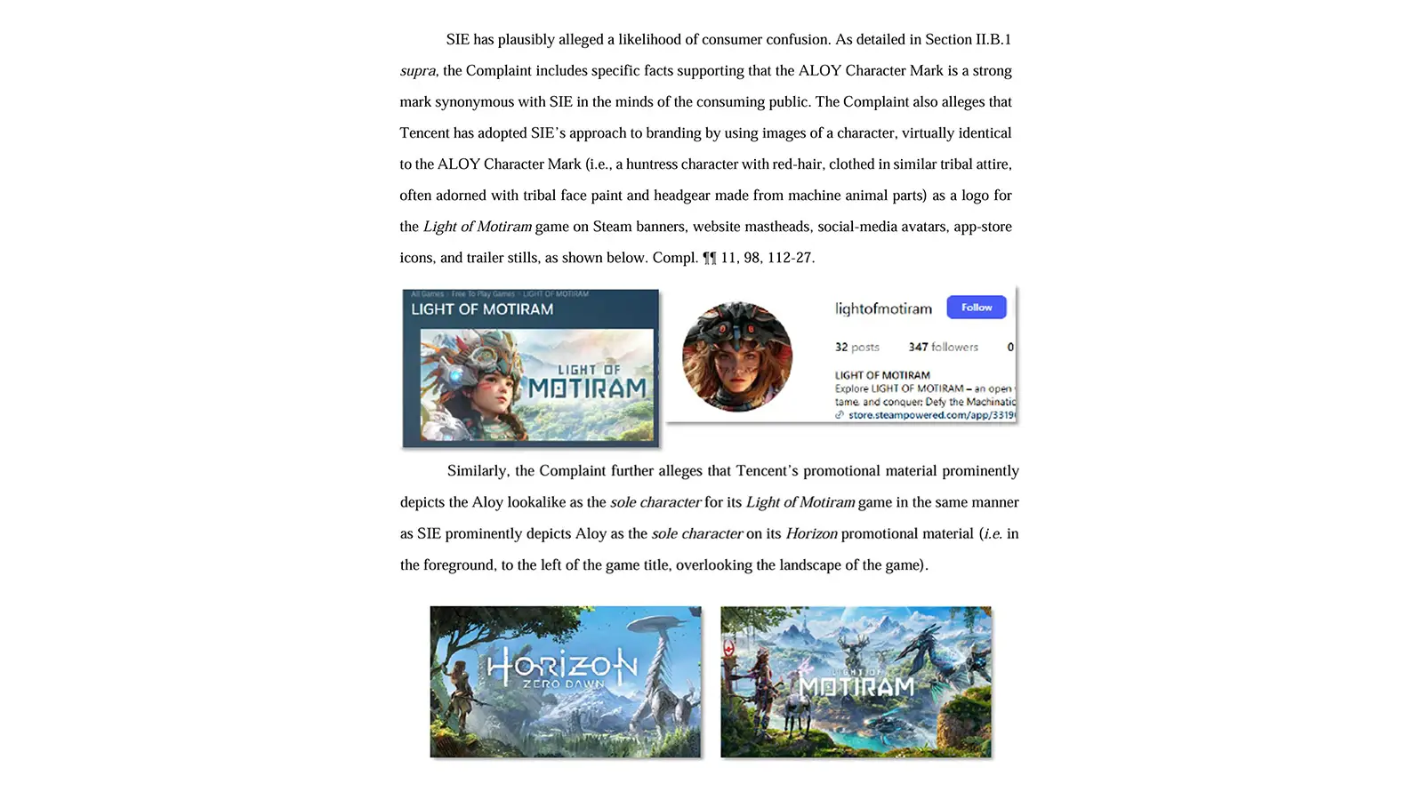 "The Damage Is Done, and It Continues": Sony Calls Tencent’s Defense "Nonsense," Says It’s "Playing a Shell Game" to Protect Light of Motiram, a Horizon Knock-Off "So Blatant" Fans "Loudly Decried the Obvious and Pervasive Copying" in New Lawsuit Filing